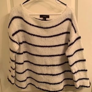 White & Blue Striped Sweater